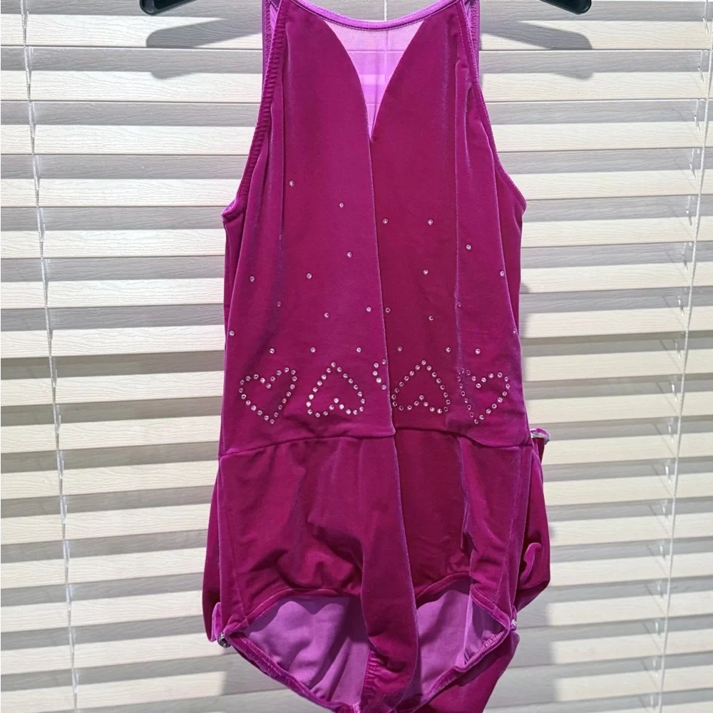 Weissman Magenta Performance Dance Costume with Bow Accent